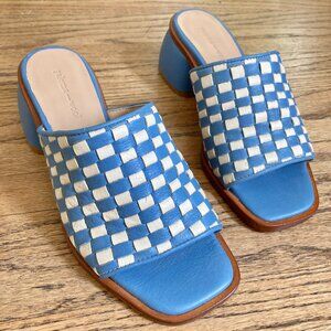 Paloma Wool chess sandal blue/white sz 36